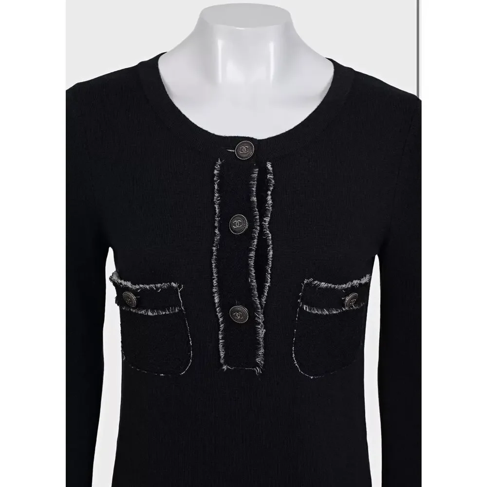 NWOT Chanel Cashmere Dress with Signature Buttons Sz.36